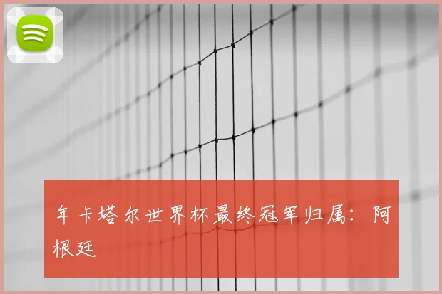 年卡塔尔世界杯最终冠军归属：阿根廷